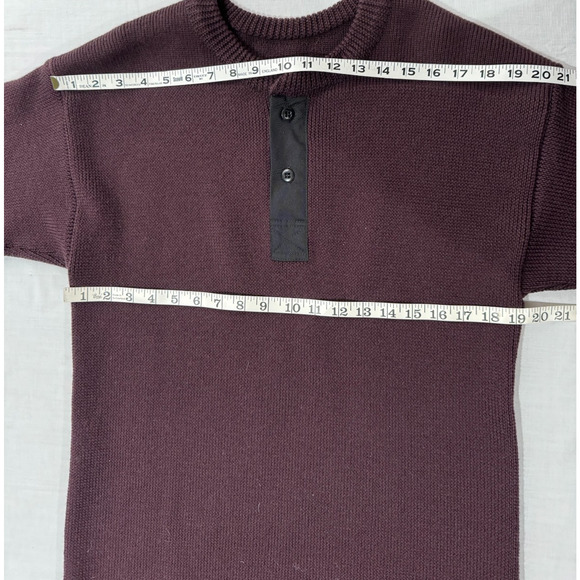 POLLEN & COMPANY Made In Canada 100% Superwash Wool Sweater Sz L Mens Dk Maroon - Picture 4 of 8